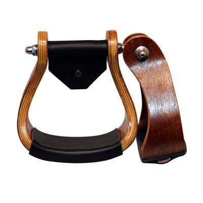 China FREE SAMPLE Comfortable Horse Western Saddle Curved Wooden Stirrups for sale