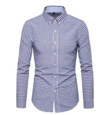 China Grid Shirt Business Hot-selling Formal One Piece Shirts Anti-pilling for sale