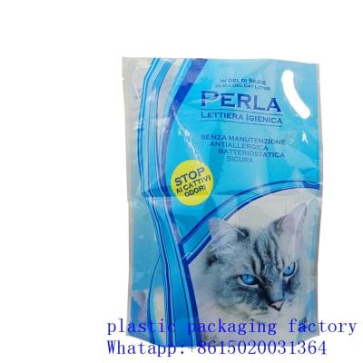 China Flat Bottom Cat Litter Packaging Bag With Handle for sale