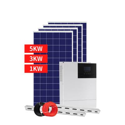 China Commercial Full Grid Power Supply System Hybrid 2kw 3kw 5kw 10kw 30kw 100kw Kit Electric Home Panel Solar Generator for House House for sale