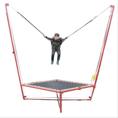 China With Bungy Bunjee Bungee Sport Protective Net Tramboline Games Jump Profesyonel Mall Bungee Jumping Kids Trampoline for sale