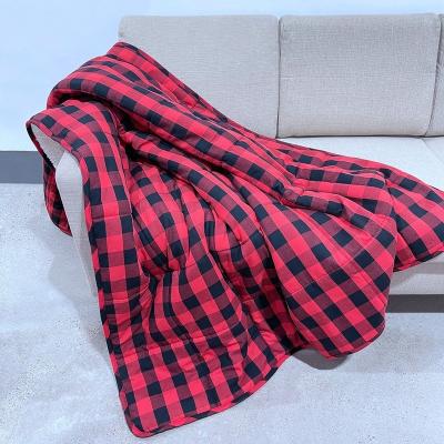 China High Quality Cozy Lightweight Microfiber Stretch Plush Sherp Plaid Buffalo Fleece Folded Reversible Bed Blanket For Sofa for sale