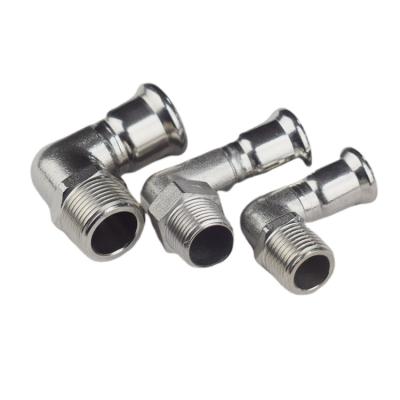 China Deluxe Pneumatic Conduit Elbow Male Thread Connector 304 Stainless Steel Communication Hose for sale