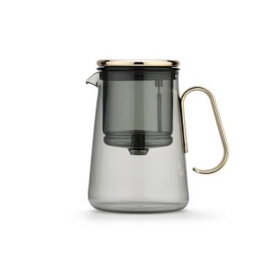 China Borosilicaat glas losse theepot infuser ketel met afneembare zeef Te koop