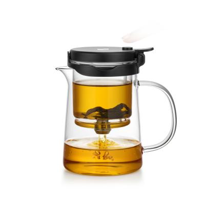 China Customized Home Office Glass Infuser Teapot Kettle 550ml BPA Free For Brewing for sale