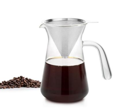 China Reutilizable Verter sobre la mano cafetera de goteo con carafe de vidrio 360ml 600ml en venta