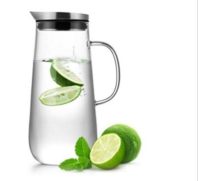 China Boiling Cooling Crystal Water Pitcher Juice Pitcher With Lid 1250ml for sale