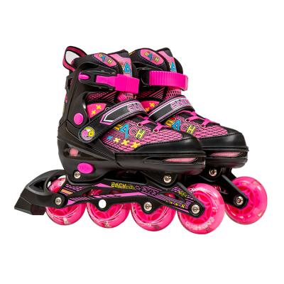 China New Arrival PU Roller High Rebound 82A Roller Skates Shoes Flasher Integrated Skating Roller For Kids for sale