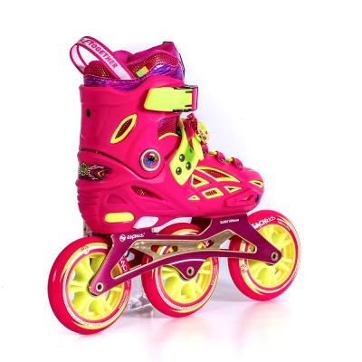 China Freestyle Kids and Teenager Children Freestyle Roller Skates Built-in Adjustable Height Skates 3 Wheel Roller Skates for sale