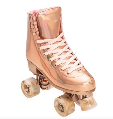 China Wholesale Purchase Two-Row High Rebound 82A PU Roller Skates Adults 4 Wheel Quad Heelies Skate Shoes Flashing Roller For Women for sale