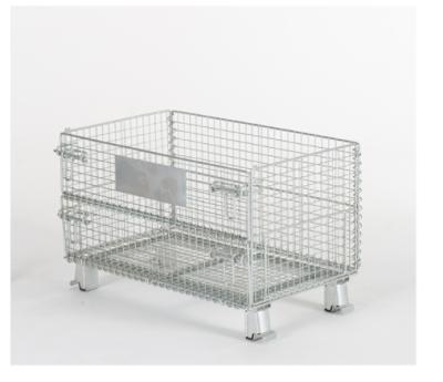 China Folding Collapsible Stackable Wire Container ND Wire Mesh Container Portable Metal Storage Box for sale