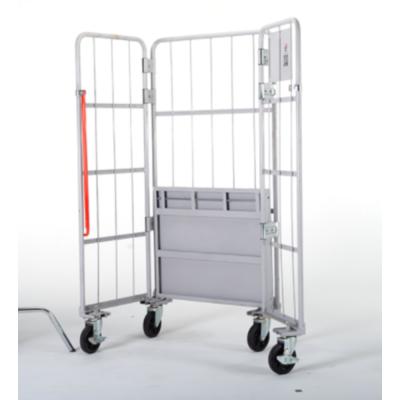 China Hot Sale Folding Storage Wire Mesh Trolleys Logistic Warehouse Roll Cage Trolley Collapsible Logistics Cart for sale