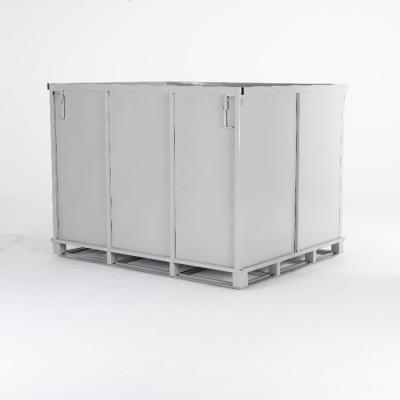 China Heavy Duty Metal Containers Metal Tall Metal Container Folding Steel Transport Box for sale