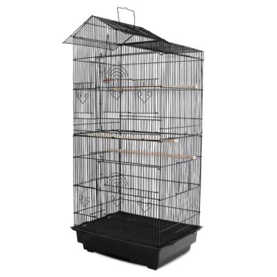 China Breathable Black Roof Bird Cage Transport Large Parrot Cage Bird Cages for sale