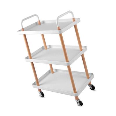 China Sustainable Restaurant Furniture Storage Racks Carts Rolling Trolleys Wooden Serving Carts For Hotel Dining Kitchen Island Cart for sale