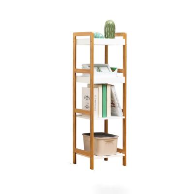 China Living Room Home Living Room Storage Floor Standing Multifunctional Bamboo Cabinets Shelf Organizer Rack for sale