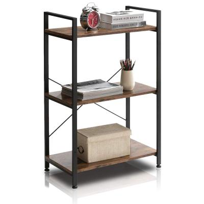 China 3 Tier Adjustable Study Shelf Factory Supply Bookcase Easy Assembly (Height) Position Rack For Living Room Bedroom Office Rustic Style for sale