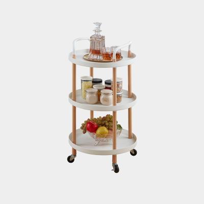 China Kitchen Sustainable 2 Tier Living Room Transfer Rolling Plastic Vegetable Organize Food Trolley Cart With Wheels for sale