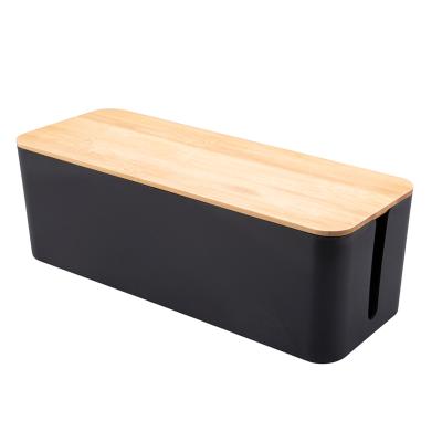 China Dropshipping New Arrival Grain Rope Cable External Memory Storage Holder Storage Box Wooden Cable Organizer for sale