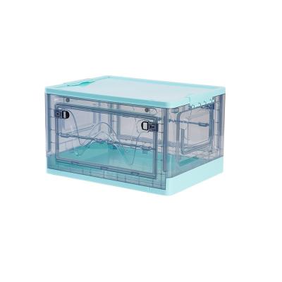 China Collapsible Collapsible Storage Bins With Lid - Fold Plastic Stackable Clear Storage Bins With Lids Serving Crates Plastic Organizers for sale