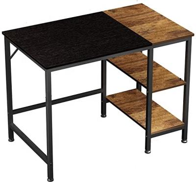 China (Size) Adjustable Industrial Home Office Computer Laptop Desk Table with 2 Storage Shelves for sale