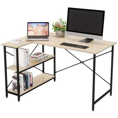 China (Size) Small Modern L-Shaped Adjustable Corner Computer Desk Computer Desk Physical Channels Table Computer Desk With Shelf for sale