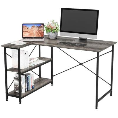 China Adjustable Height Bedroom Study Table Computer Desk Laptop Stand with Shelves Modern Style Home Office Desk for sale