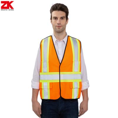 China Fluorescent orange color safety reflective vest ropa de seguridad de gilet de sécurité for sale