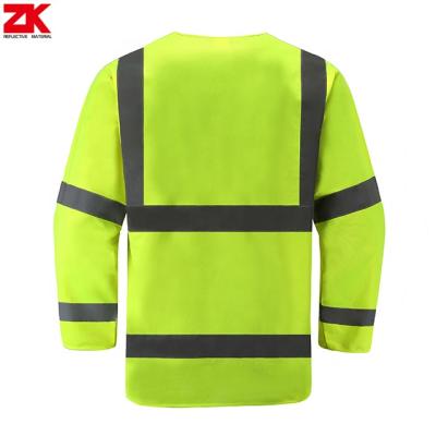 China High Visibility Fluorescent Reflective Long Sleeve Clothing Fluorescent Clothes for sale