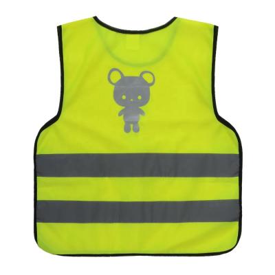 China Cheap Factory Price Warp Knitting Fabric Kids Safety Yellow Reflective Vest for sale