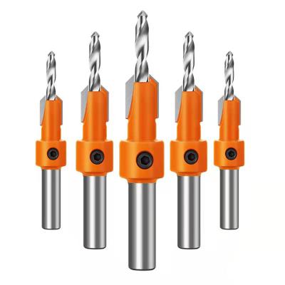 China Countersink Wood Boring Drill Bits Chamfer Countersunk Straight Leg Screw Hole Drilling Tools Step Drill for sale