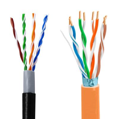 China Supplier price 24awg indoor outdoor cat 5e 2 pair 4 pair 305m utp sftp copper CCA cat5e cable LAN cable indoor outdoor for sale