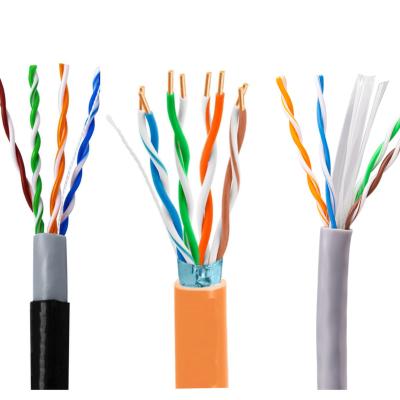 China Indoor outdoor 24awg indoor outdoor internet communication cable manufacturer price 26awg 4 pair ftp cat 5 utp 6 6a cat5e cat6 lan cable for ethernet network for sale