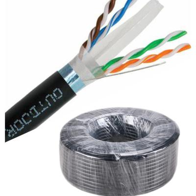 China 24awg 4p sftp ftp cat5 cat 6a indoor outdoor high speed black cable utp cat6a indoor outdoor LAN cable for sale