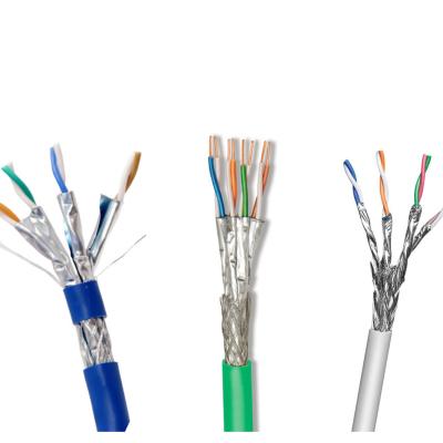 China 23awg 28awg LSZH 10gb cat6a solid bare copper blue white ethernet cable green s/ftp sftp 100m cat6a cable 305m roll price for sale