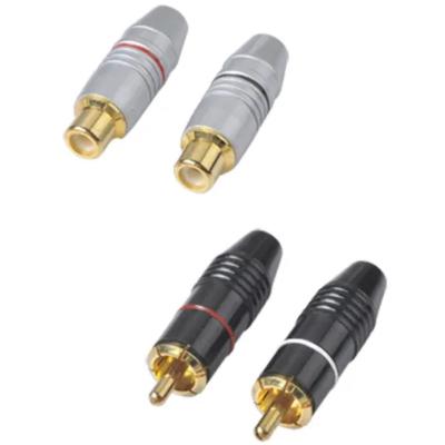 China Hot Sale High Fidelity Audio Plug Gold RCA Connector Speaker Phono Subwoofer Cable Subwoofer Audio Video Wire Male and Female for sale