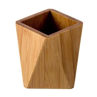 China Sustainable Bamboo Wooden Pen Pencil Holder Stand Office Multi Purpose Pencil Cup Pot Desk Organizer for sale