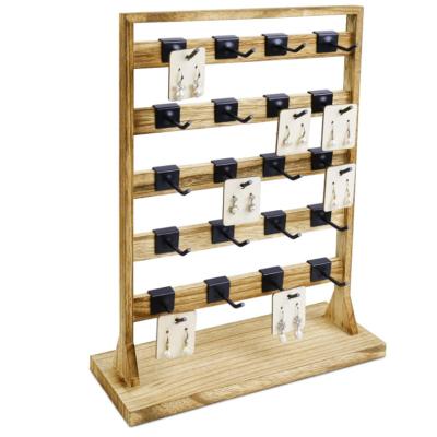 China China Manufacture Professional Display Neck Stands Wooden Earring Holder Jewelry Organizer SR-M1006 for sale