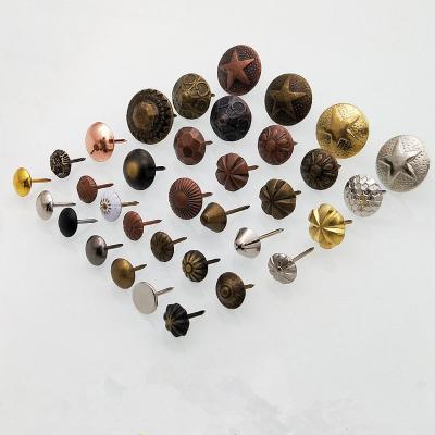 China Flat Boutique Sofa Nails Gold Round Head Crafts Various Sofa Sturdy Finished Nails for sale