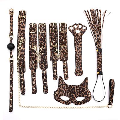 China SM7 Sexy Clothing Leopard Print Special Explosive Equipment Sets Bound Fun Set To Teach Sex Husband And Wife Sex Flirt Toy for sale