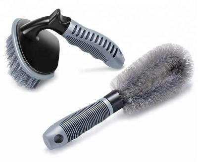 China 2 Pcs Eco-friendly Steel and Alloy Wheel Cleaning Brush, Rim Cleaner for Your Car, Motorcycle or Bicycle Tire Brush Washing Tool for sale