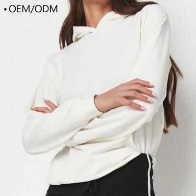 China Embroidery casual high quality QUICK DRY soft custom logo long sleeve women drop shoulder white unisex hoodies for sale