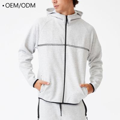 China Anti-pilling Customized Logo Men Active Wear Gym Outdoor Running Jacket Regular Fit Long Sleeves with Front Zipper for sale