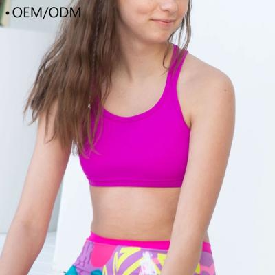 China Cross Strap Sports Bra Backless Strappy Running Athletic Fitness Crop Top Custom Girls Yoga Breathable For Kids for sale