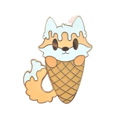 China Cute Europe Kawaii Cartoon Ice Cream Cone DogHard Enamel Badge Backpack Lapel Pin Party Jewelry Gift Creativity Brooch for sale