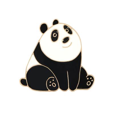 China Custom Europe Panda Enamel Pin Cartoon Funny Cute Animal Brooches Badge Men Women Men Backpack Clothes Lapel Pins Jewelry For Kids for sale