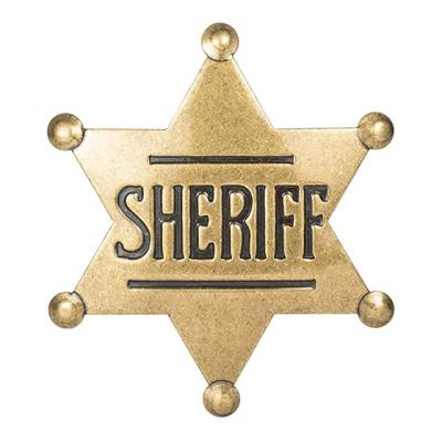 China Western Adult Deputy Sheriff Star Badge Costume Pin Brooches, Carnival Party Europe Gifts Play for Cowboy Honor School Kids Halloween for sale