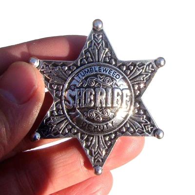 China Western Deputy Sheriff Badge Pin Brooches, School Carnival Party Prizes, Gifts Toy Play Props Europe for Kids Adults Girls Cowboy Dance for sale