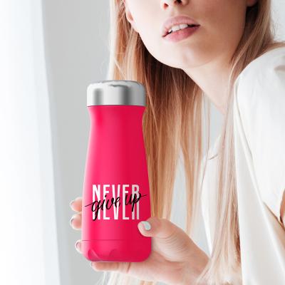 China 500ml 17oz BPA Free Sample Viable Custom Logo Slim Shape 304 Stainless Steel Water Bottle for sale