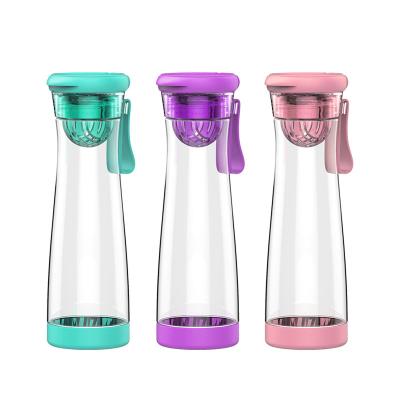 China Free Sample Factory Wholesale 700ml 24oz Viable Food Grade BPA Tritan Fruit Infuser Free Water Bottle for sale